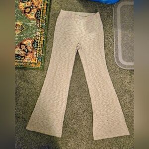 Aerie Cream-Colored Ribbed Knit Pants